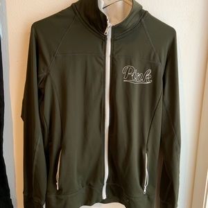 Pink Olive Green Zip Up